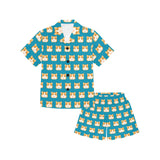 Guinea Pig Pattern Print Design 03 Kids' Boys' Girls' V-Neck Short Pajama Set