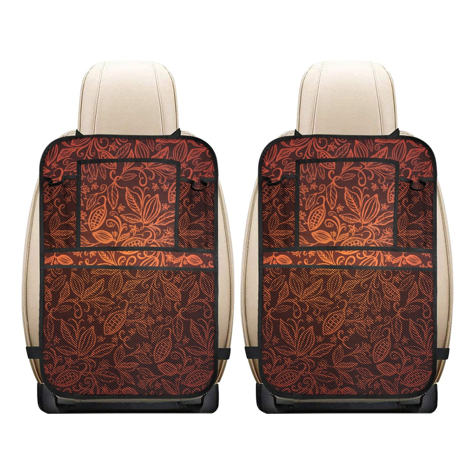 cacao beans tribal polynesian pattern Car Seat Back Organizer