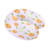 cute onions smiling faces purple background U-Shaped Travel Neck Pillow