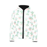 Pastel color cactus pattern Kids' Boys' Girls' Padded Hooded Jacket
