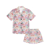 Coral Reef Pattern Print Design 03 Kids' Boys' Girls' V-Neck Short Pajama Set