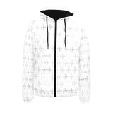 Airplane print pattern Men's Padded Hooded Jacket