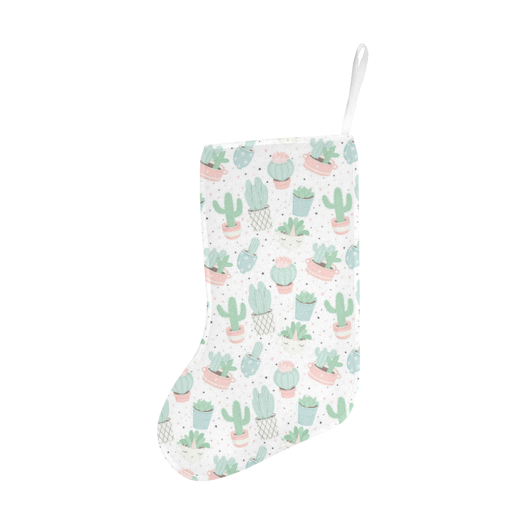Pastel color cactus pattern Christmas Stocking