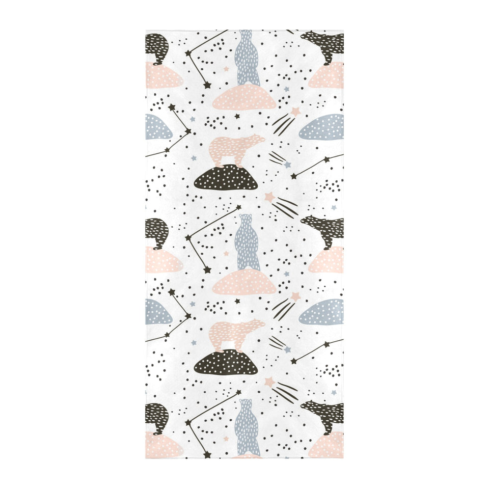 Polar bears star poka dot pattern Beach Towel