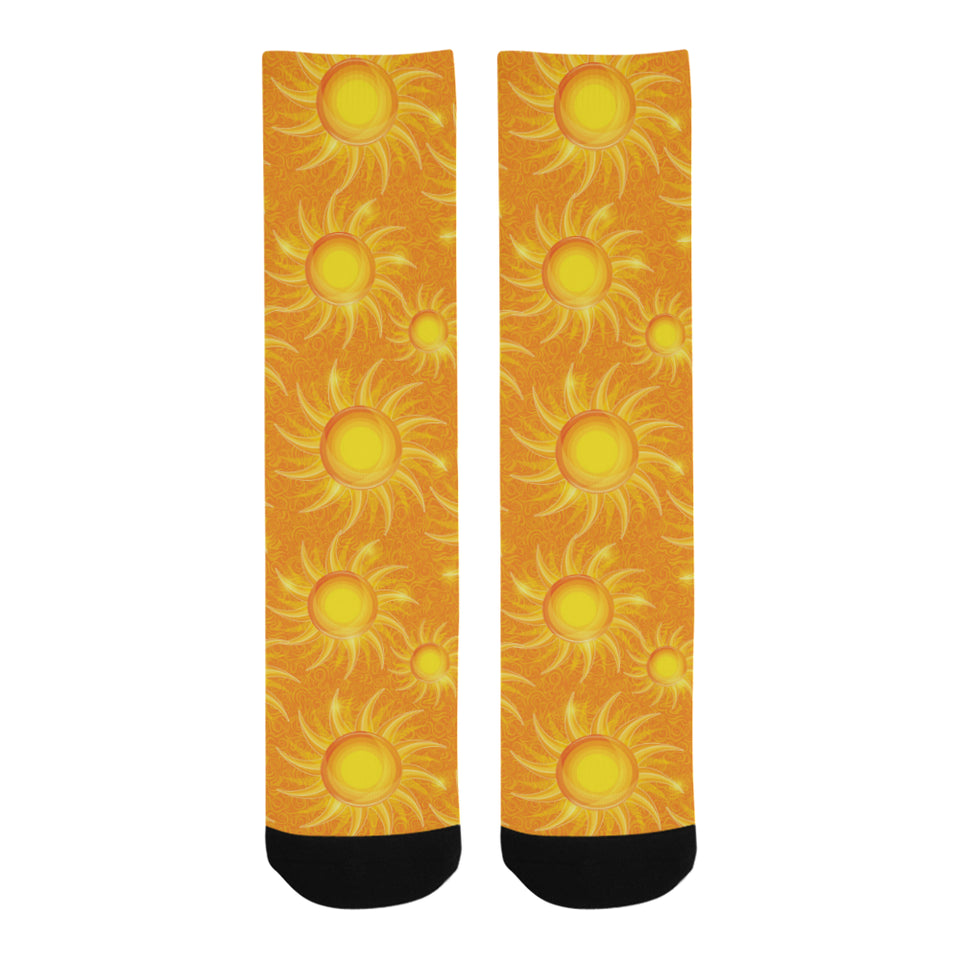 Sun orange background Crew Socks
