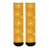 Sun orange background Crew Socks