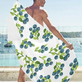 blueberry white background Beach Towel