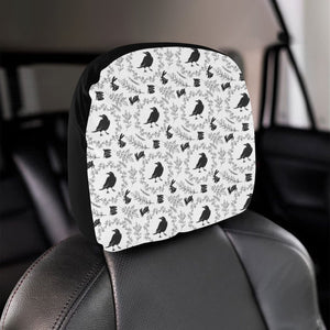 Crows floral wreath rabbit pattern Car Headrest Cover