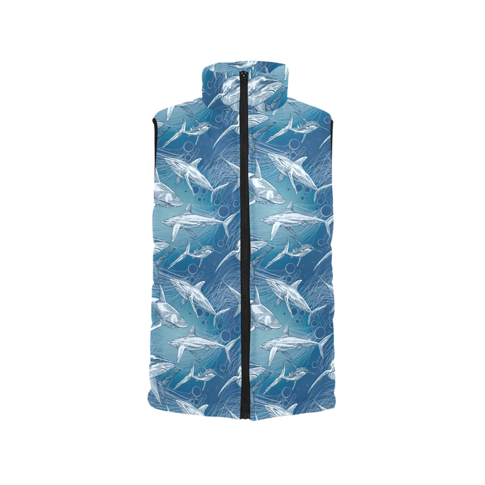 Shark hand drawn Women's Padded Vest