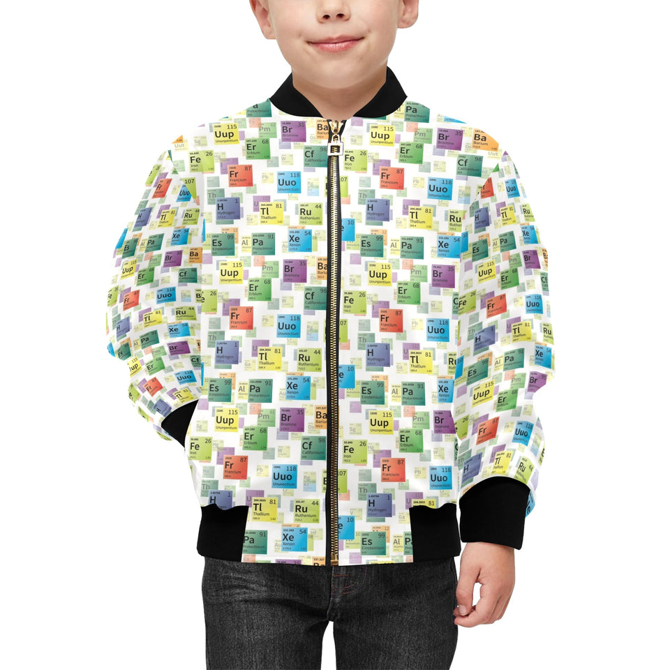 Chemistry Periodic Table Pattern Print Design 05 Kids' Boys' Girls' Bomber Jacket