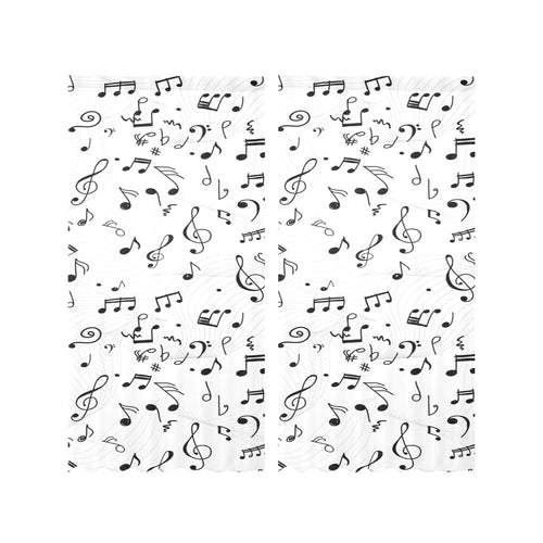 Music Notes Pattern Print Design 04 Gauze Curtain