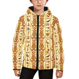 Egypt Hieroglyphics Pattern Print Design 04 Kids' Boys' Girls' Padded Hooded Jacket