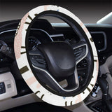 lama Alpaca cactus hand drawn pattern Car Steering Wheel Cover