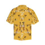 Bee flower pattern Men's All Over Print Hawaiian Shirt