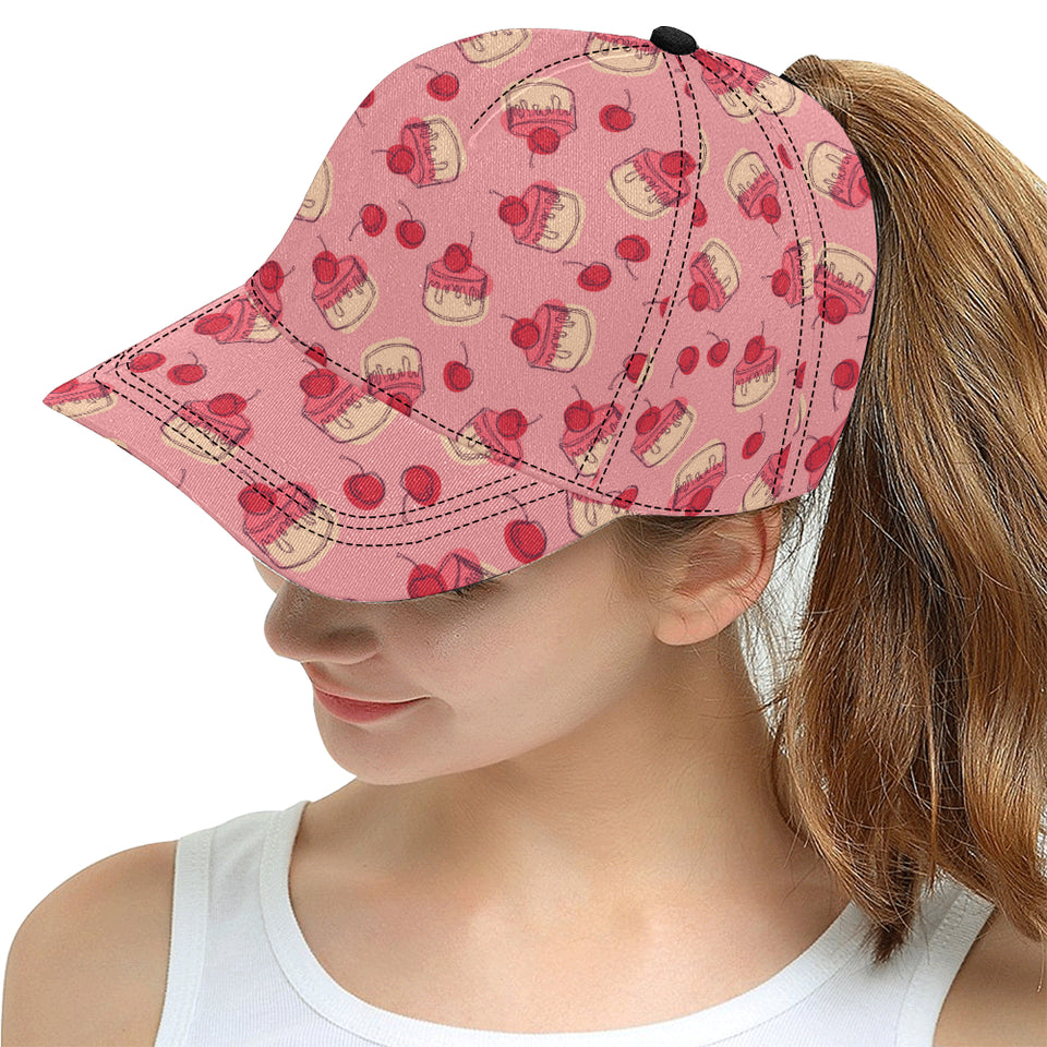 Cake cherry pattern All Over Print Snapback Cap