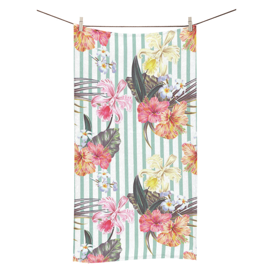 Colorful orchid flower pattern Bath Towel