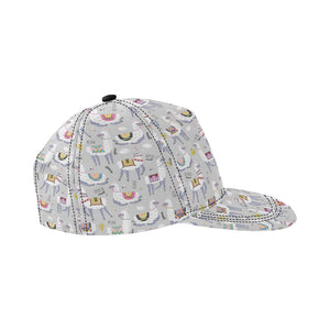 Cute Llama Alpaca pattern All Over Print Snapback Cap