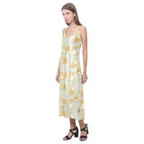 Cute fat shiba inu dog pattern V-Neck Open Fork Long Dress