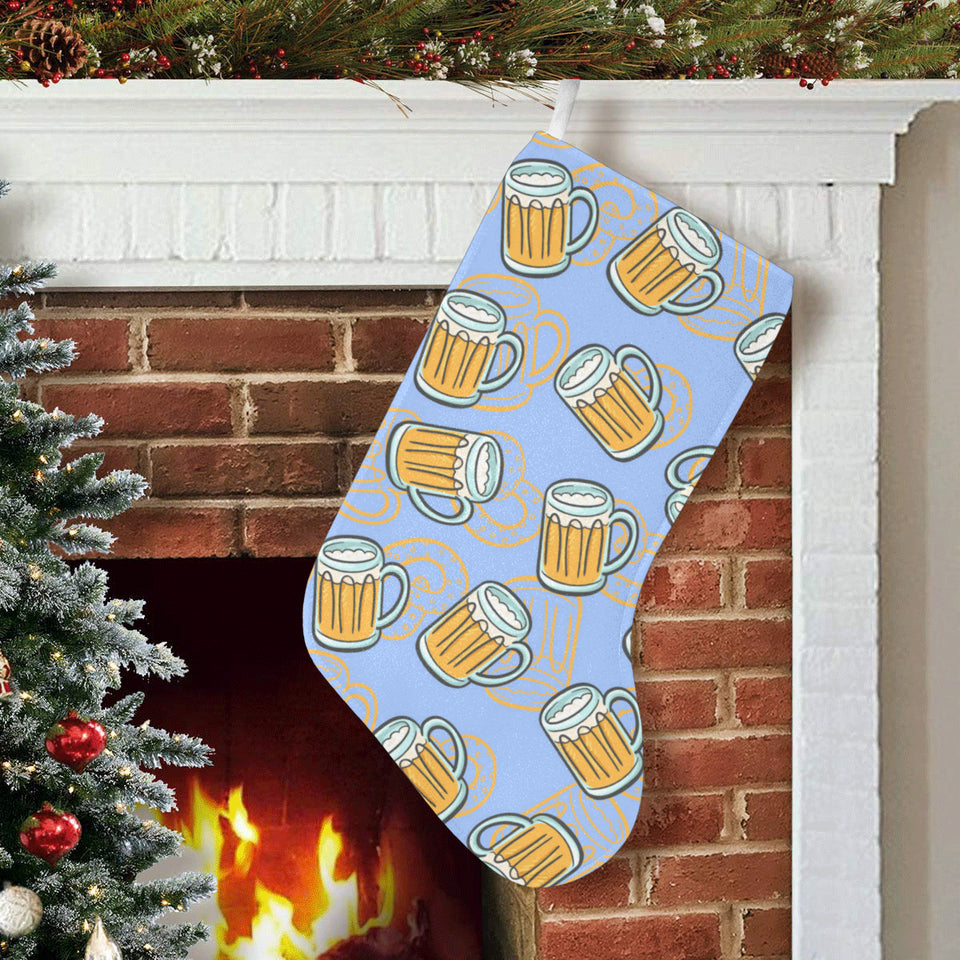 Beer pattern Christmas Stocking