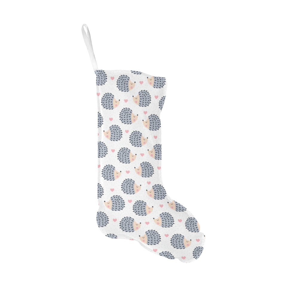 Hedgehog Pattern Print Design 04 Christmas Stocking