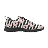 Donuts pink icing striped pattern Women's Sneaker Shoes