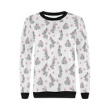 Watercolor cute rabbit pattern Women's Crew Neck Sweatshirt