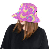 Moon pink rose background Unisex Bucket Hat