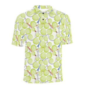 Tennis Pattern Print Design 01 Men's All Over Print Polo Shirt