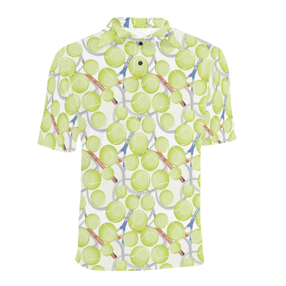 Tennis Pattern Print Design 01 Men's All Over Print Polo Shirt