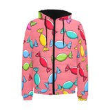 Colorful wrapped candy pattern Men's Padded Hooded Jacket