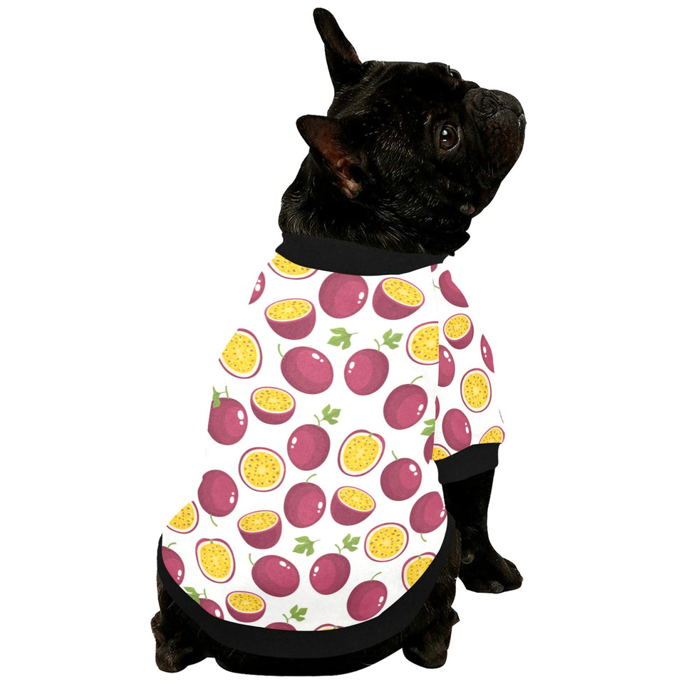 Passion fruit design pattern All Over Print Pet Dog Round Neck Fuzzy Shirt