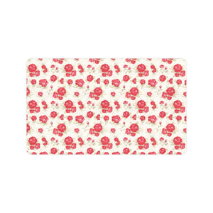 Rose Pattern Print Design 01 Doormat