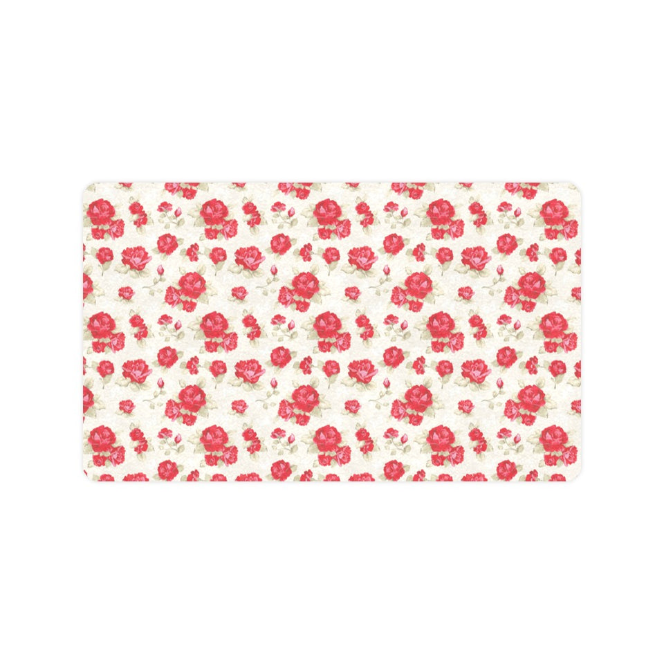 Rose Pattern Print Design 01 Doormat