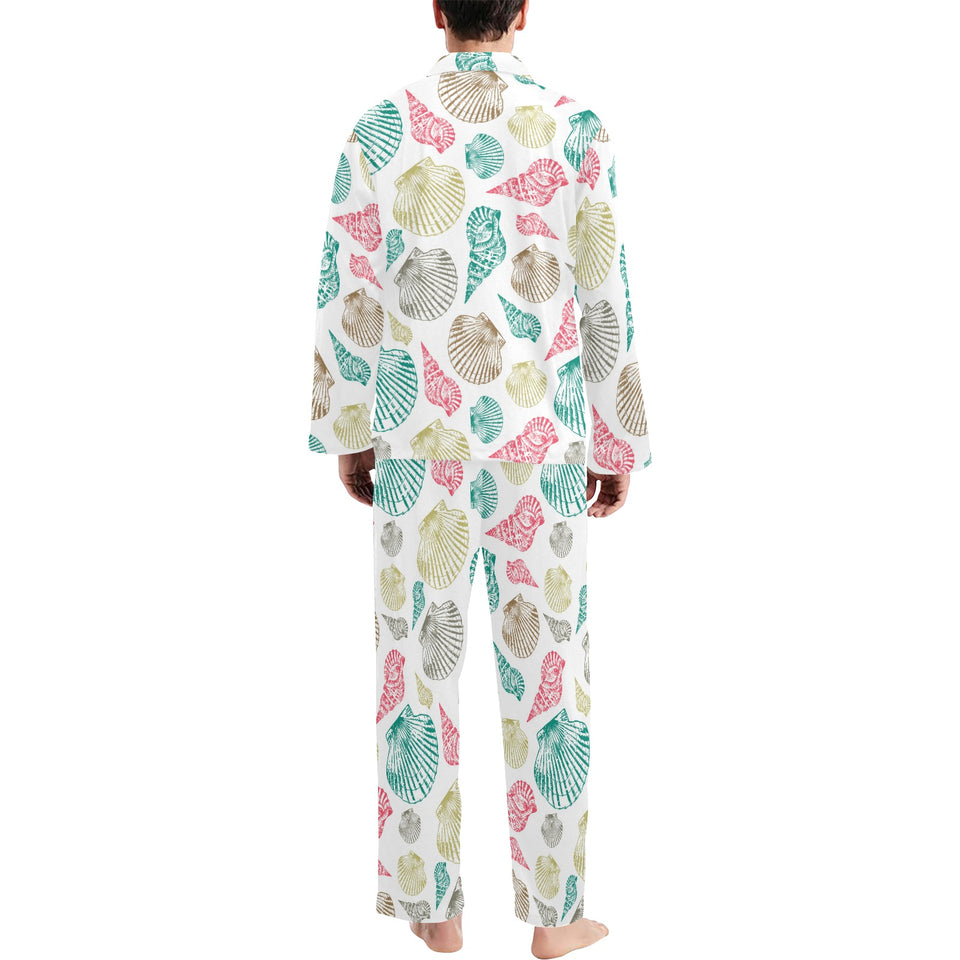 Colorful shell pattern Men's Long Pajama Set