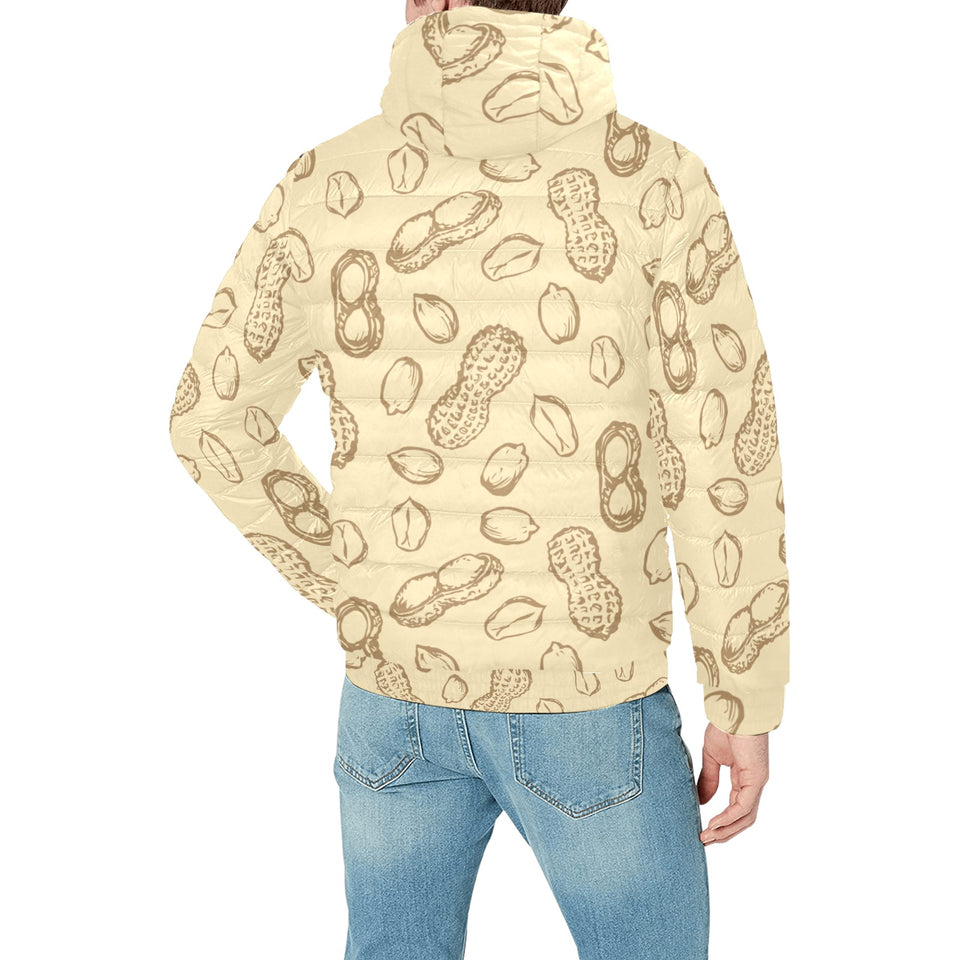 hand drawn peanuts pattern Men's Padded Hooded Jacket