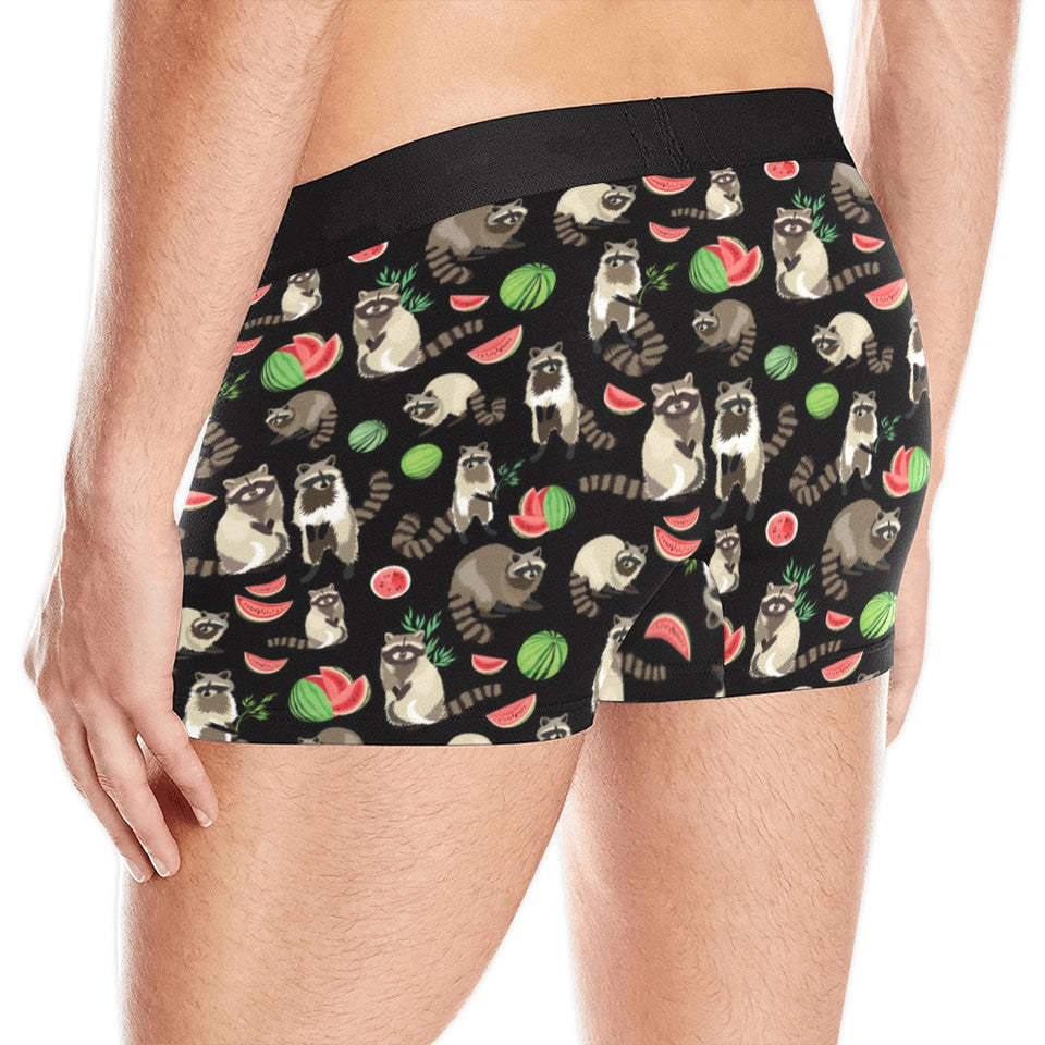 Raccoon watermelon pattern Men's All Over Print Boxer Briefs Men's Underwear