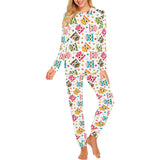Color cute owl pattern Women's All Over Print Pajama Set