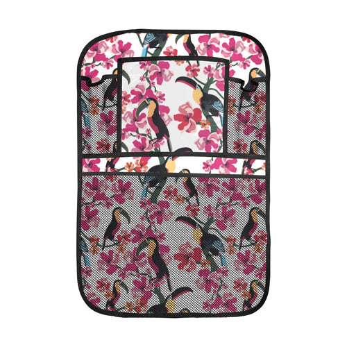 Toucan flower design pattern Car Seat Back Organizer