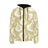 Garlic design pattern Men's Padded Hooded Jacket