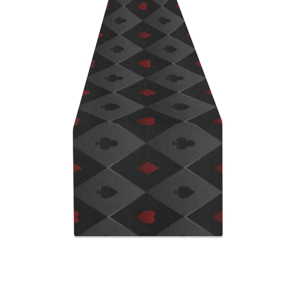 Casino Cards Suits Pattern Print Design 05 Table Runner