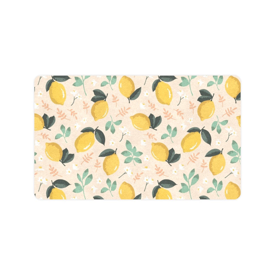 lemon flower leave pattern Doormat