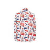 British Pattern Print Design 03 Women's Long Sleeve Polo Shirt