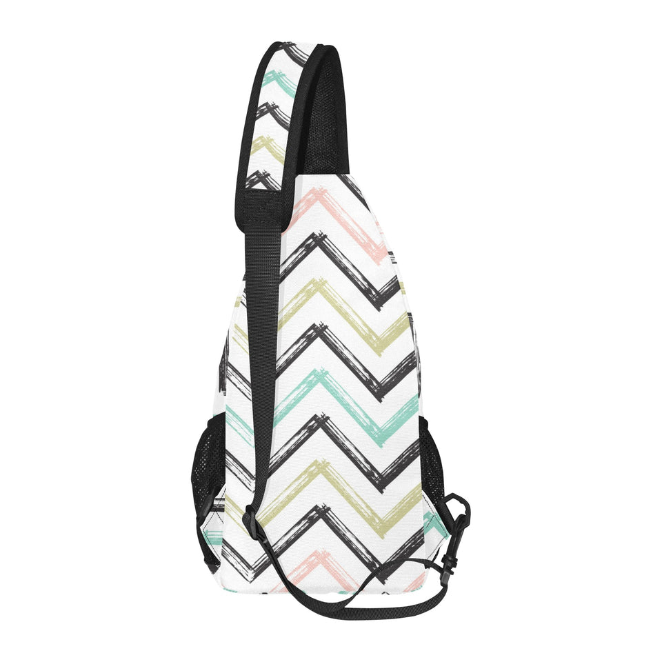 zigzag chevron paint pattern All Over Print Chest Bag