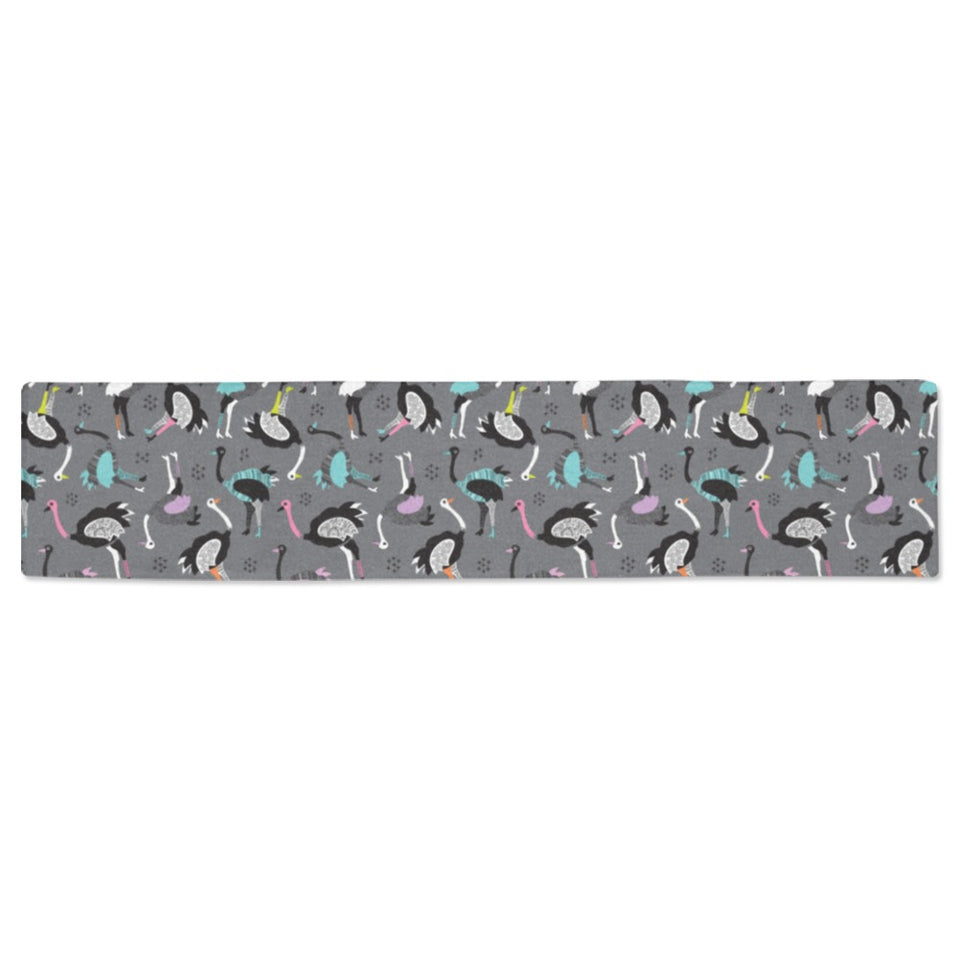 Ostrich Pattern Print Design 01 Table Runner