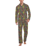 Music Notes Pattern Print Design 05 Men's Long Pajama Set