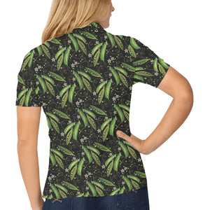 Green Peas Pattern Print Design 02 Women's All Over Print Polo Shirt