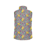 Cute yellow monkey leaves pattern Men's Padded Vest