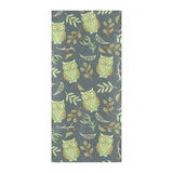 Cute owls leaves pattern Beach Towel