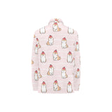 Cute Shiba Inu Dog Apple pattern Women's Long Sleeve Polo Shirt