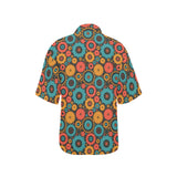 Gear Pattern Print Design 01 Women's All Over Print Hawaiian Shirt